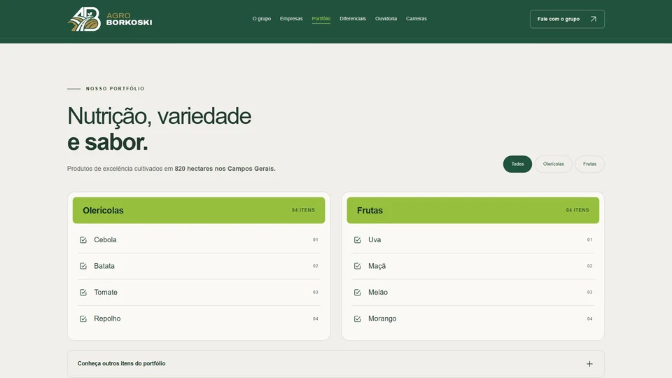 Agro Borkoski — Portfólio com filtros · desktop