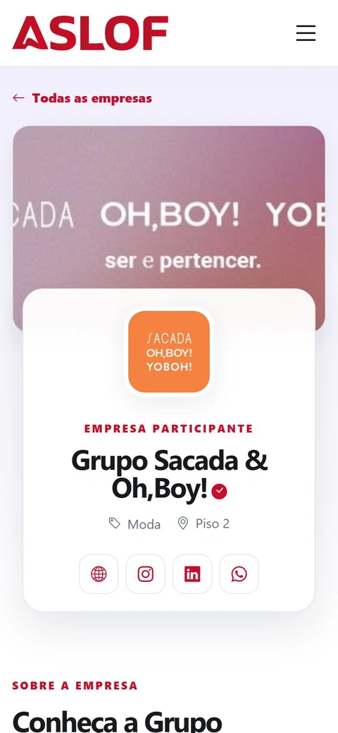 ASLOF — Página de empresa participante · mobile