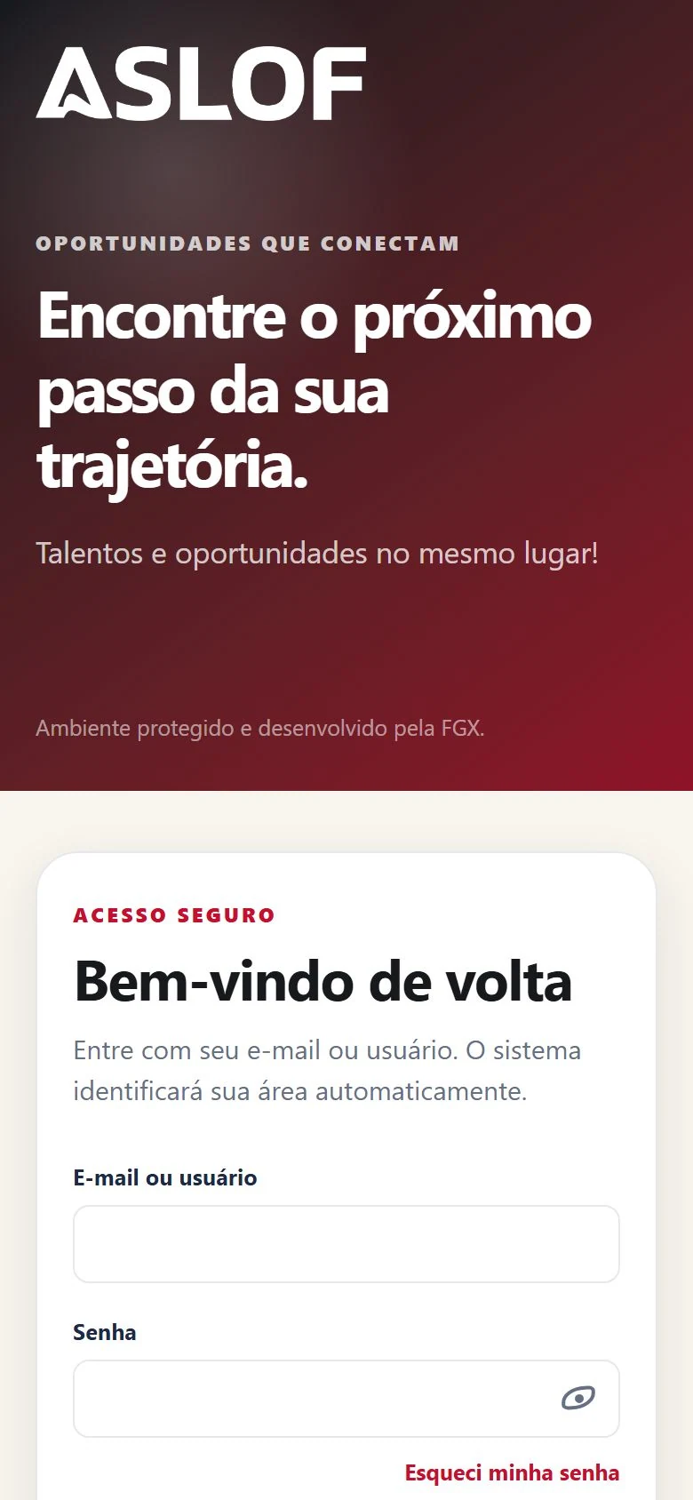 Aslof — acesso no celular