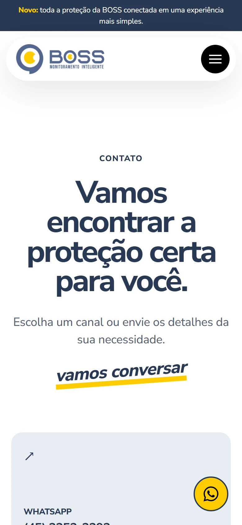 BOSS Monitoramento — Contato · mobile