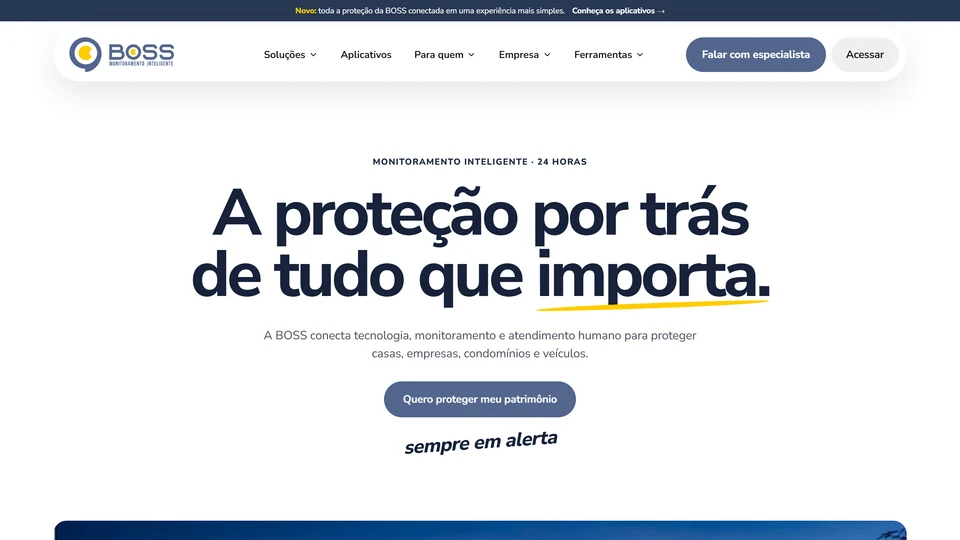 BOSS Monitoramento — Página inicial · desktop