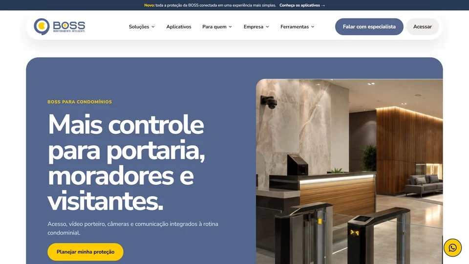 BOSS Monitoramento — Segurança para condomínios · desktop