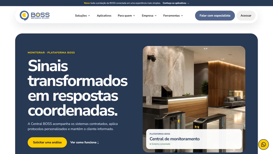 BOSS Monitoramento — Central de monitoramento · desktop