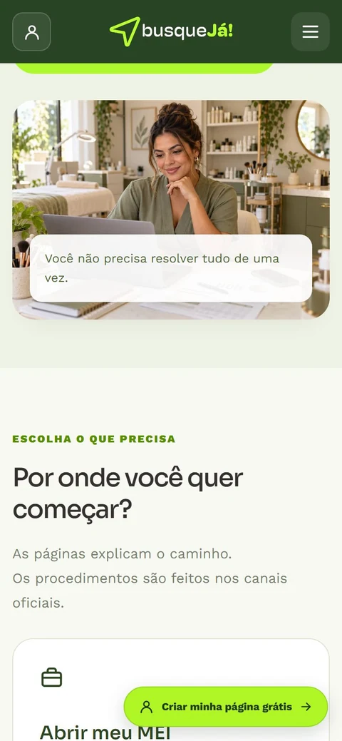 Busque Já — Central do MEI · mobile