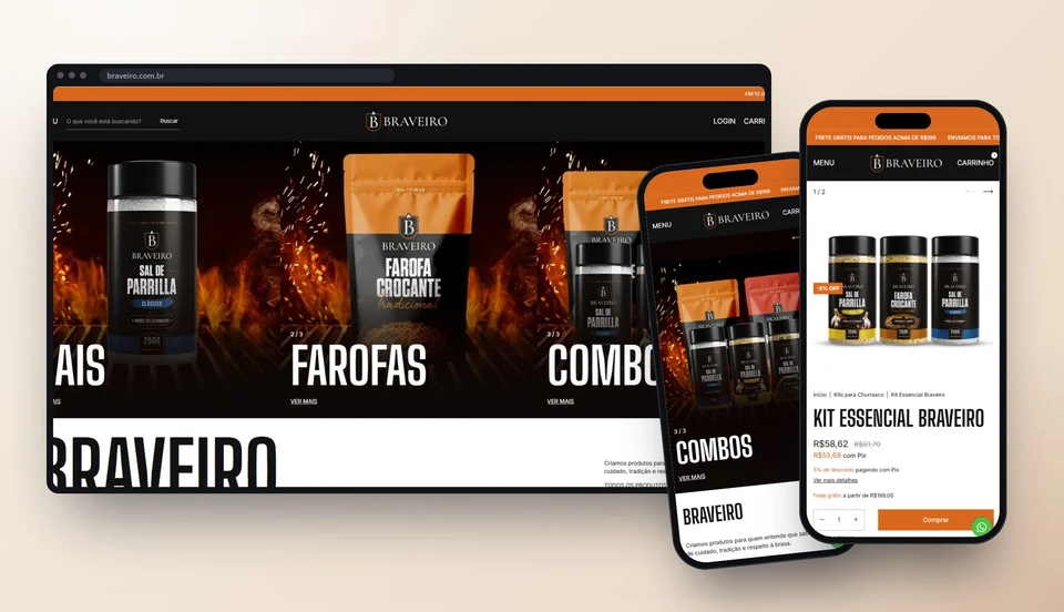Braveiro Churrasco — loja no computador e no celular