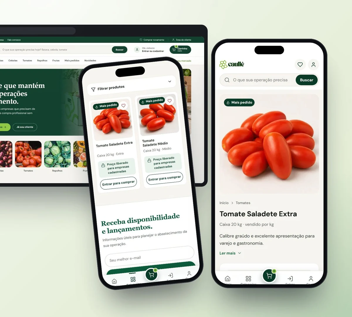 Caullê Hortifruti — loja no computador e no celular