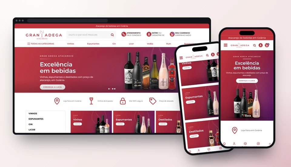 Gran Adega — tienda en computadora y celular