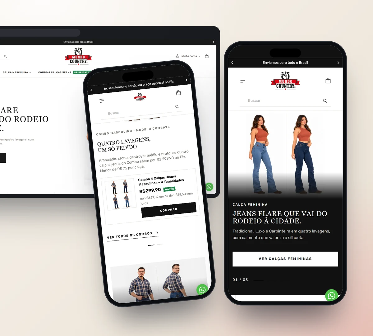 Mundo Country — loja no computador e no celular
