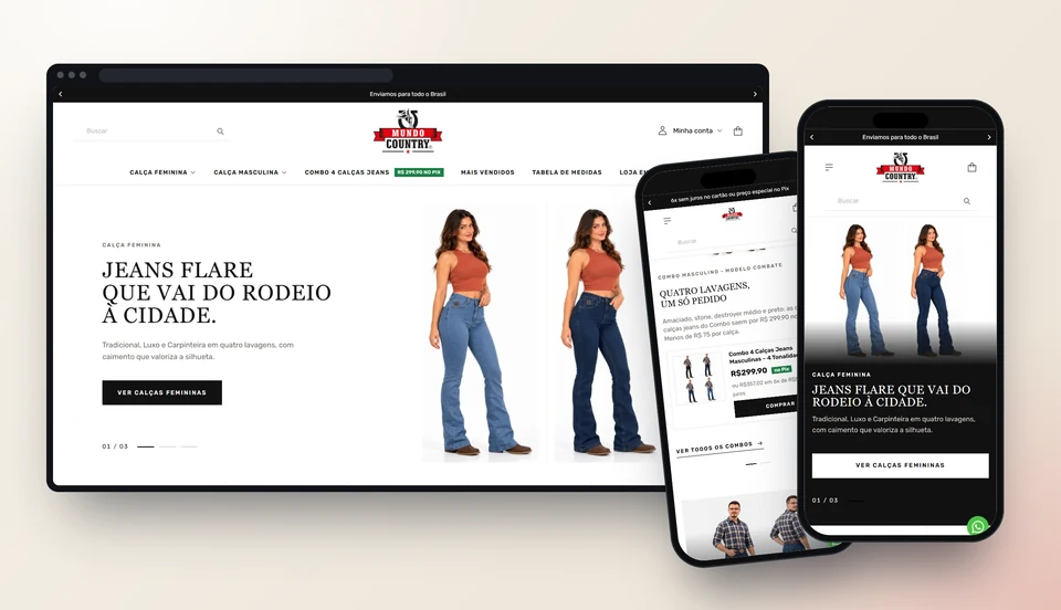 Mundo Country — loja no computador e no celular