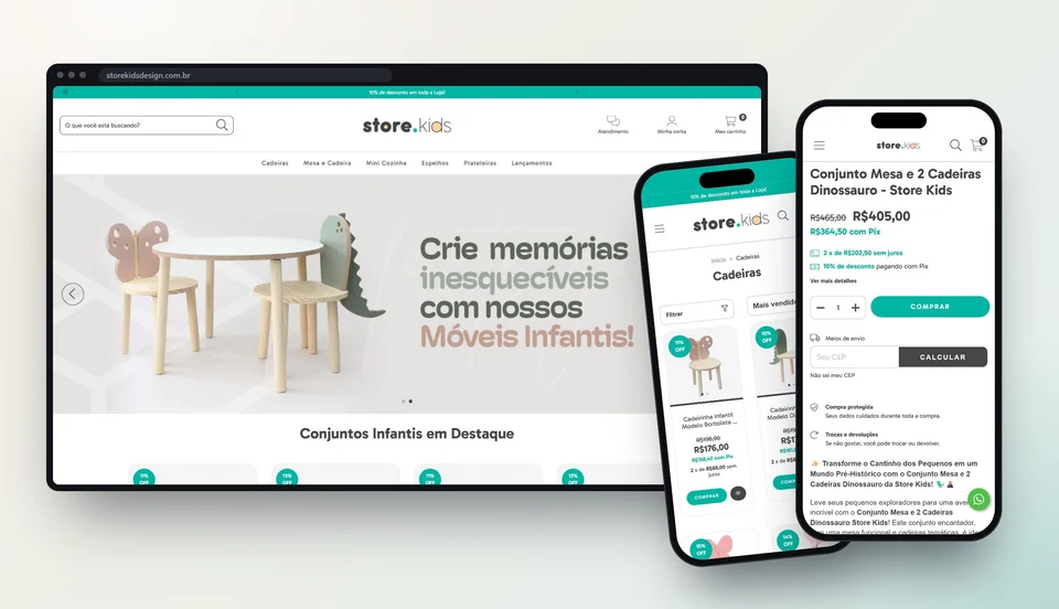 Store Kids — loja no computador e no celular