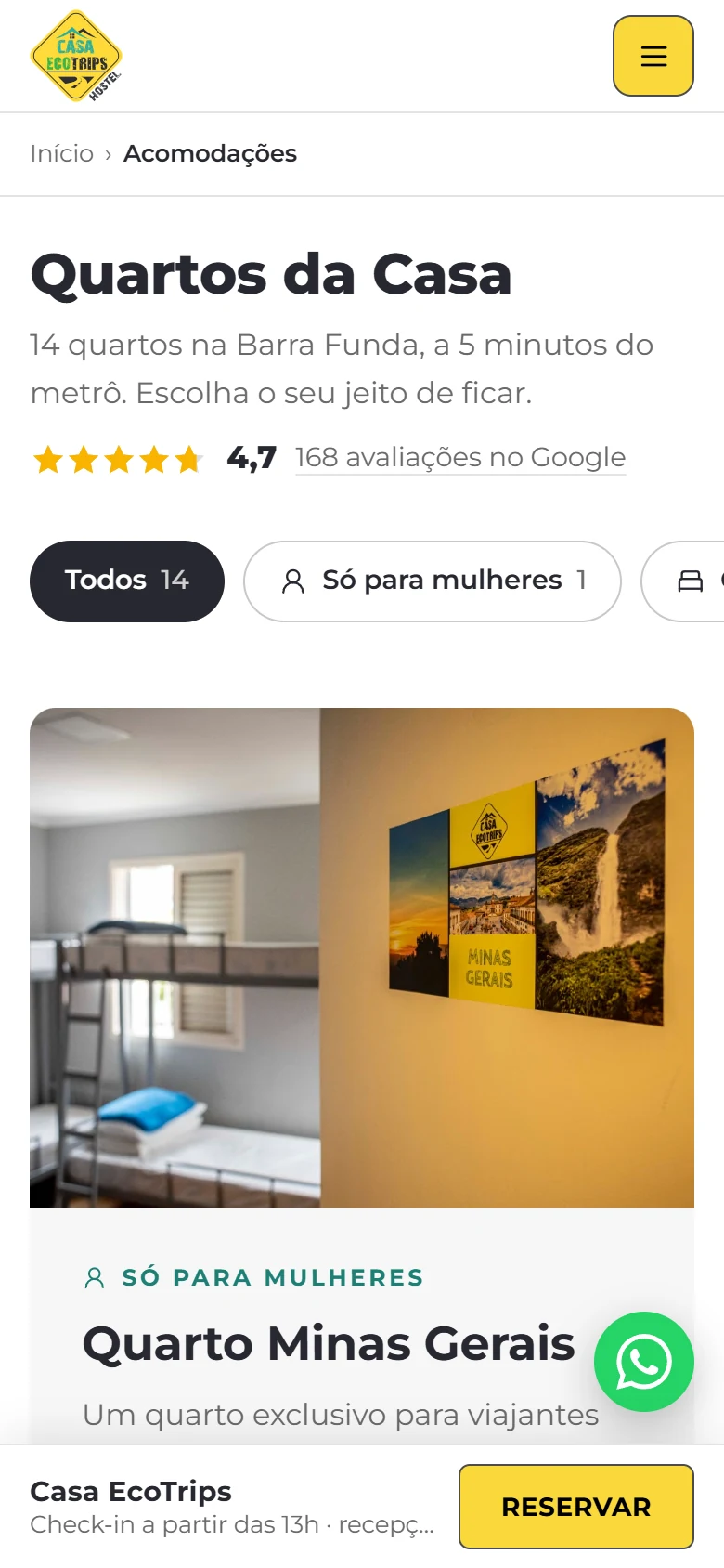 Casa EcoTrips — Acomodações · mobile