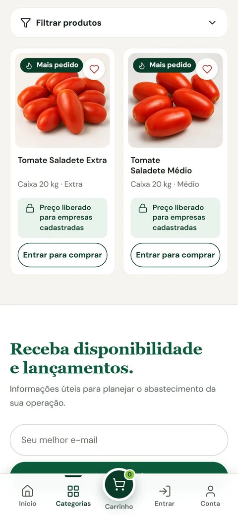 Caullê Hortifruti — Categoria Tomates · mobile