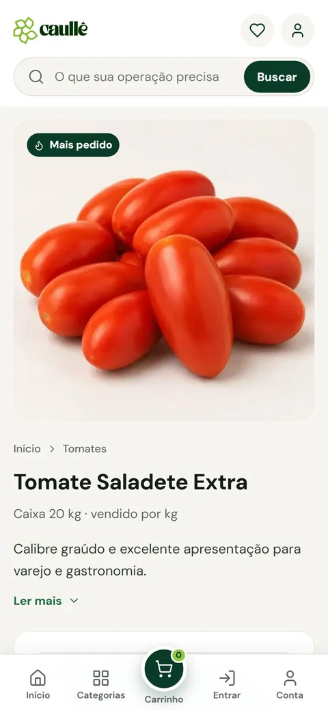 Caullê Hortifruti — Página de produto · mobile