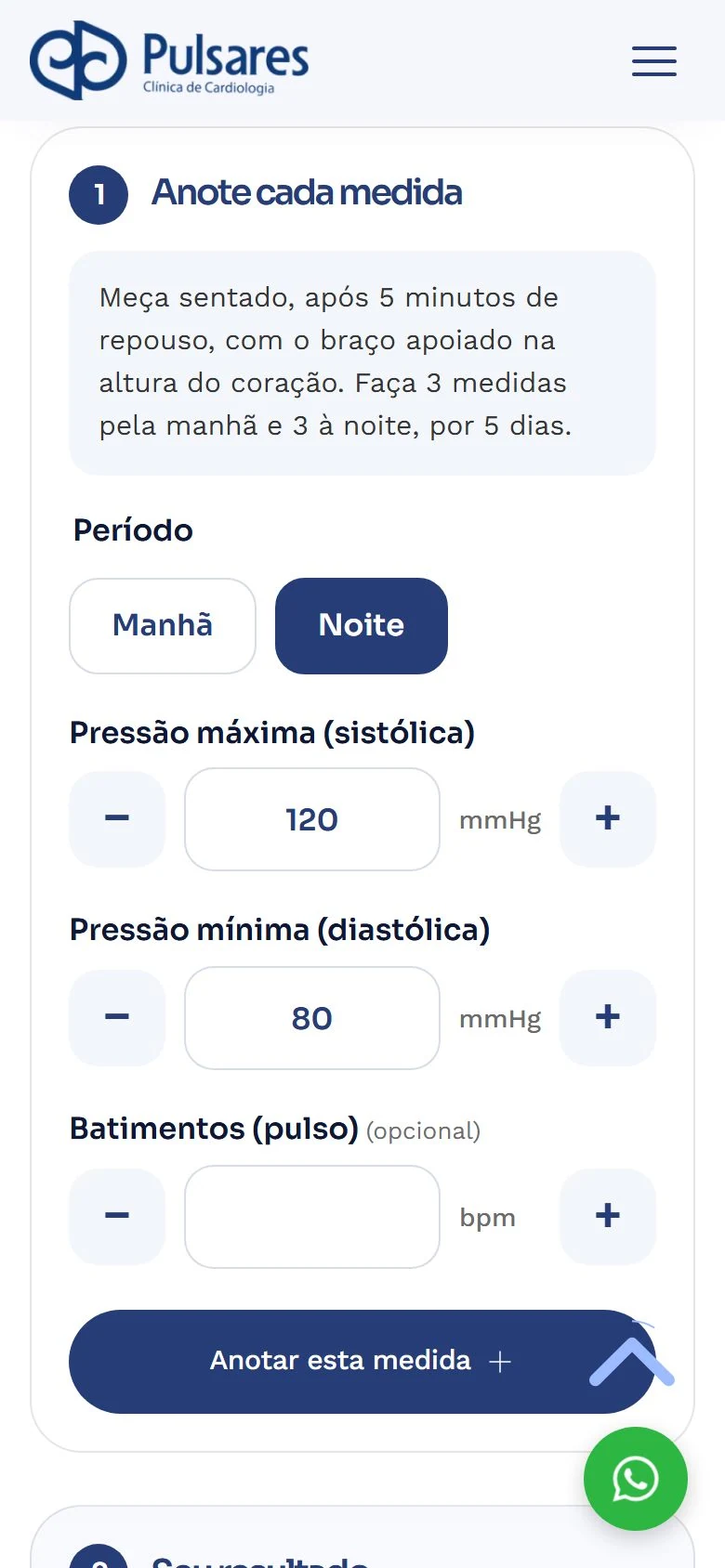 Clínica Pulsares — Diário de pressão · mobile