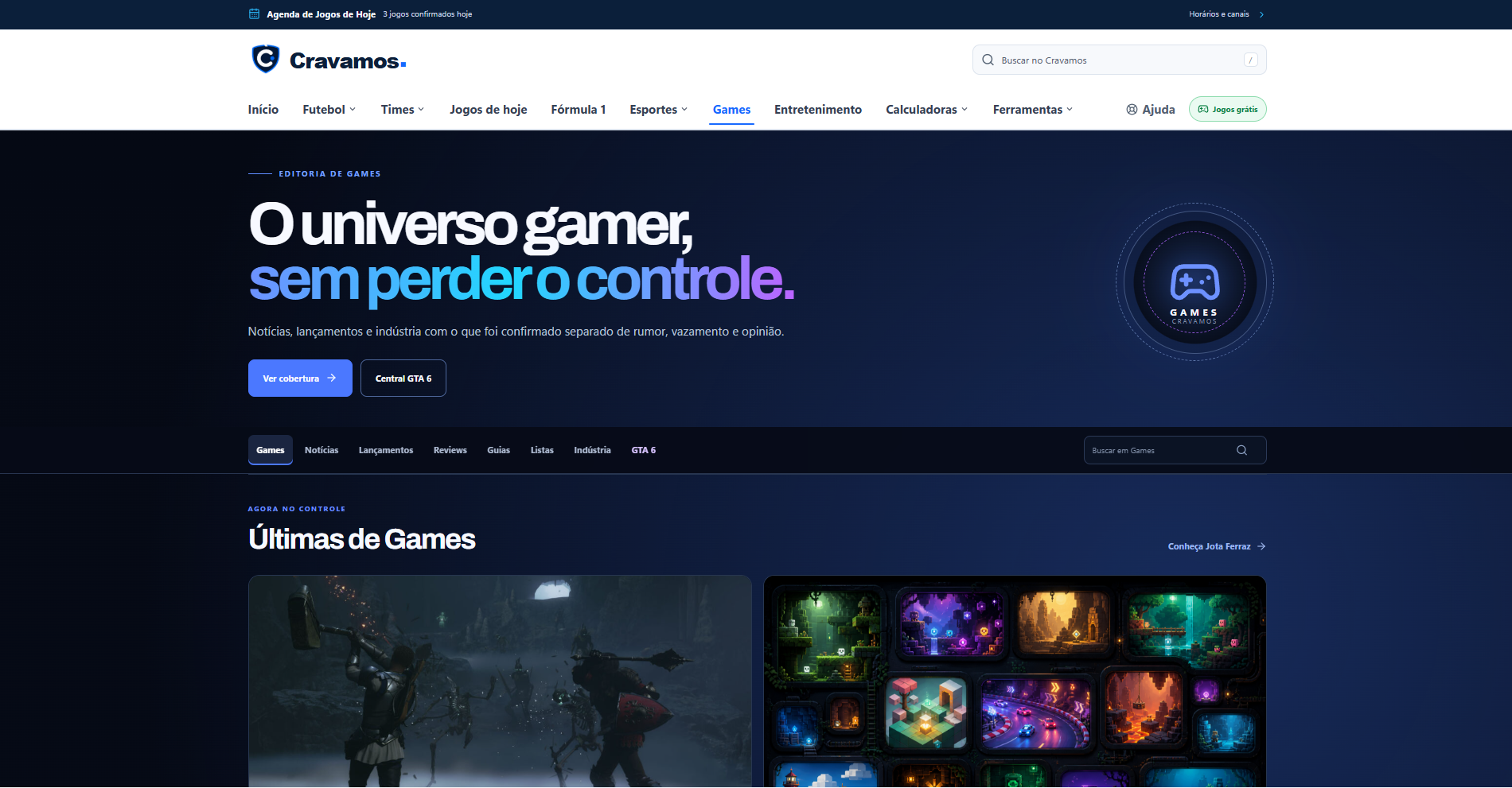 Cravamos — Editoria de games · web