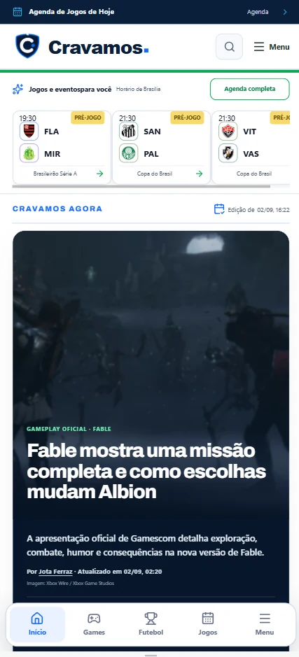 Portal Cravamos — Portal e agenda · mobile
