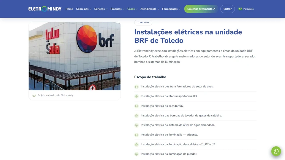 Eletromindy — Case BRF Toledo-PR · desktop