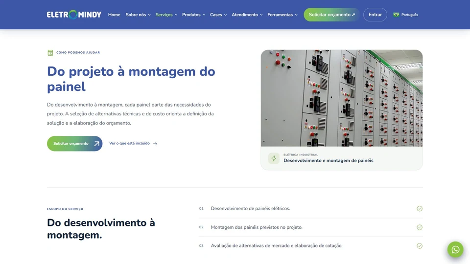 Eletromindy — Serviço de painéis elétricos · desktop