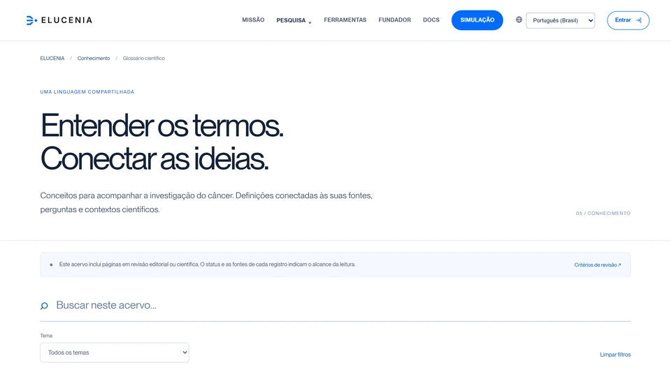 ELUCENIA — Glossário científico · desktop