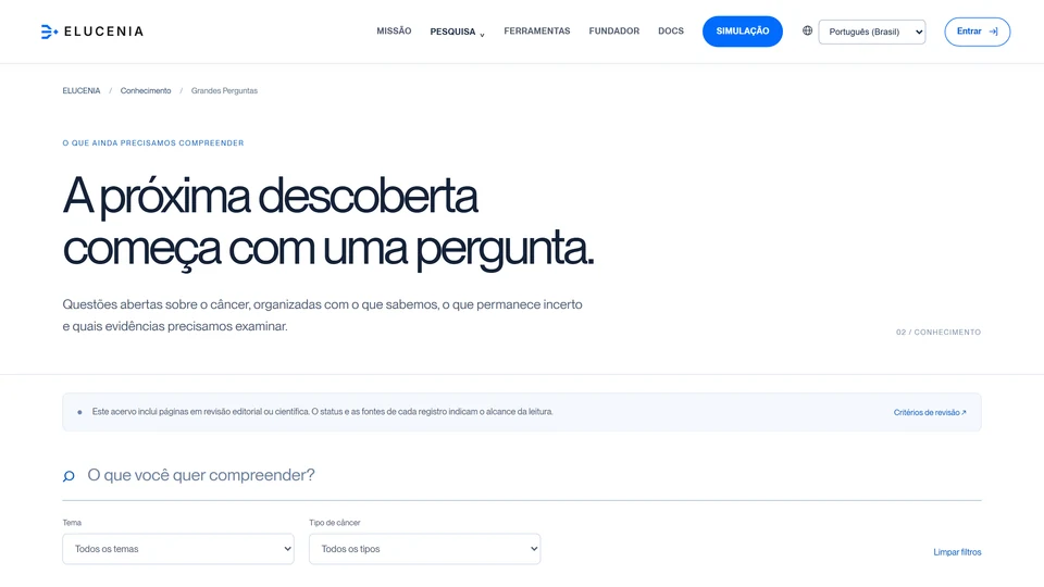 ELUCENIA — Grandes perguntas · desktop