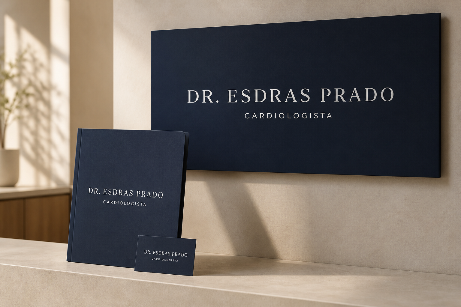 Dr. Esdras Prado · Marca — Aplicação ilustrativa da identidade visual