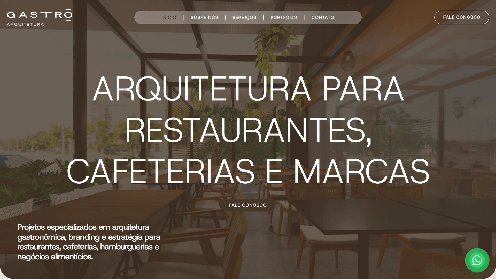 Gastrô Arquitetura — página inicial no computador