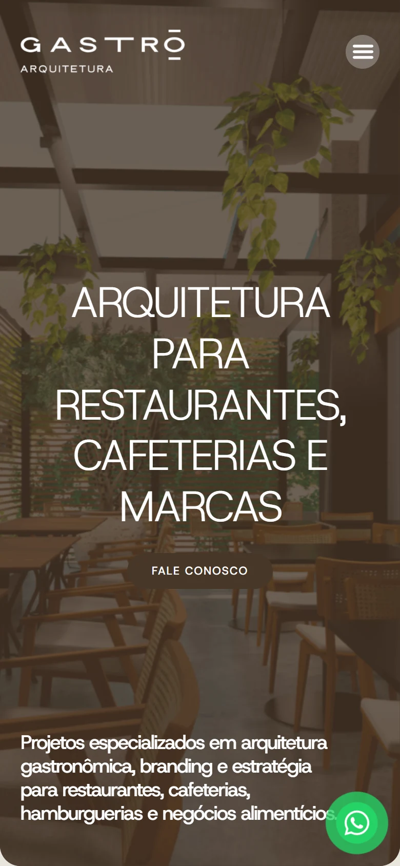 Gastrô Arquitetura — página inicial no celular