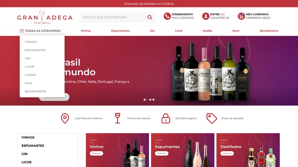 Gran Adega — Menu de categorias · desktop