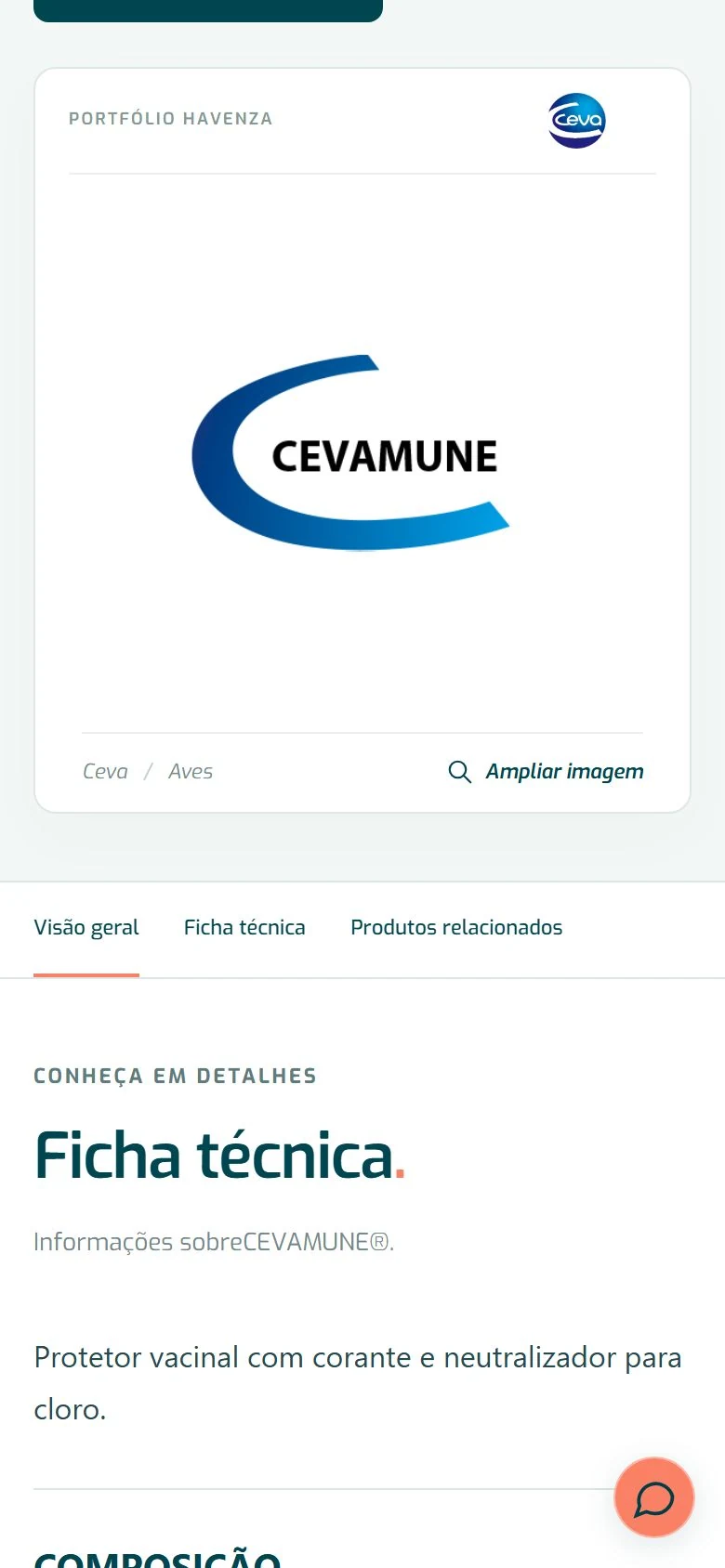 Havenza — Página de produto · mobile