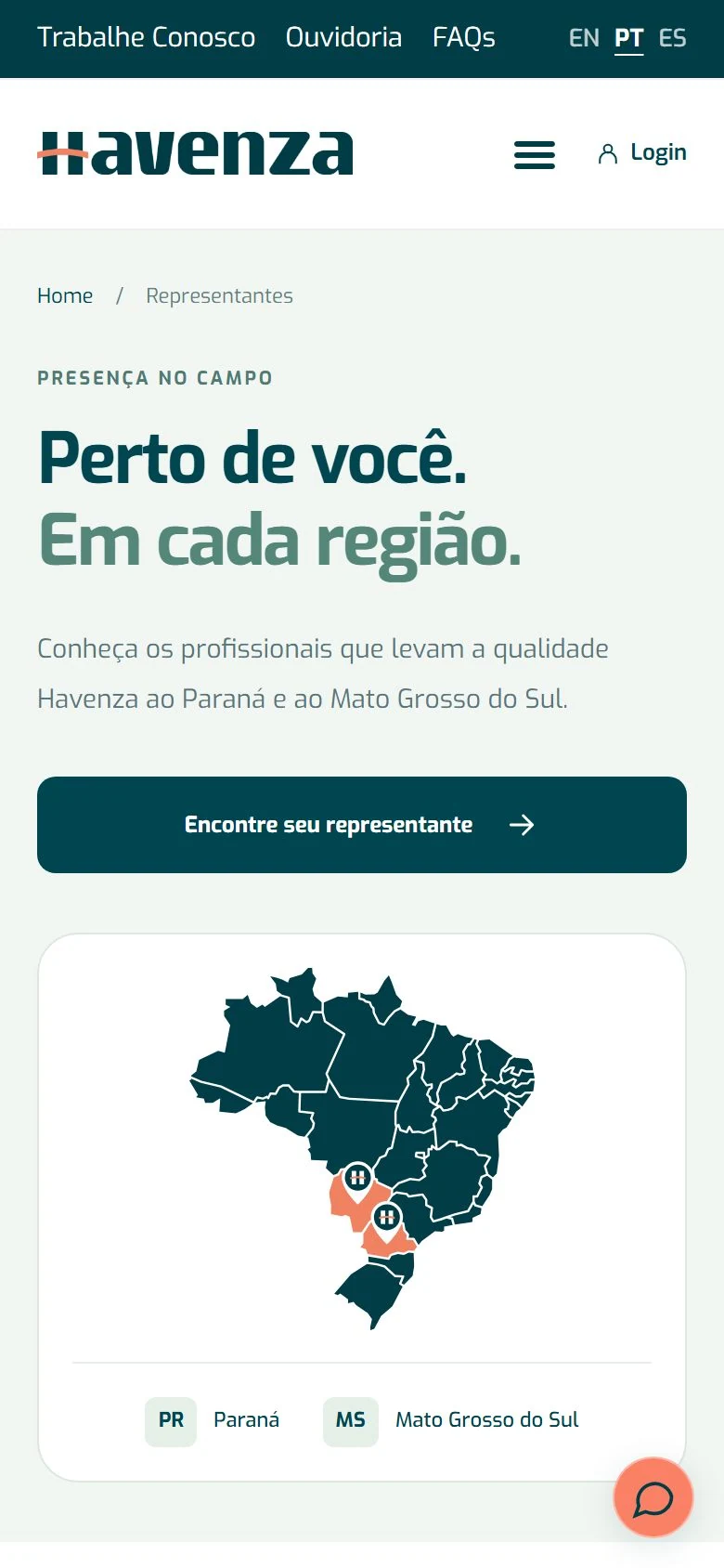 Havenza — Representantes · mobile