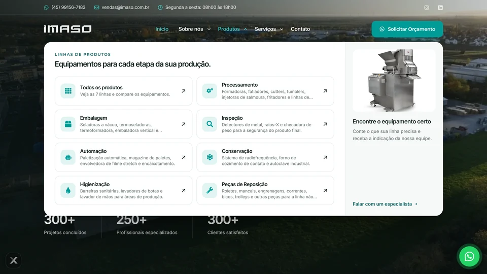 IMASO — Menu de produtos · desktop