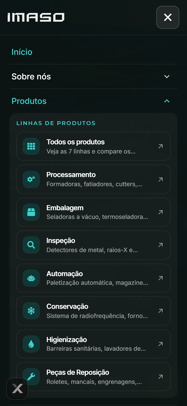 IMASO — Menu · mobile