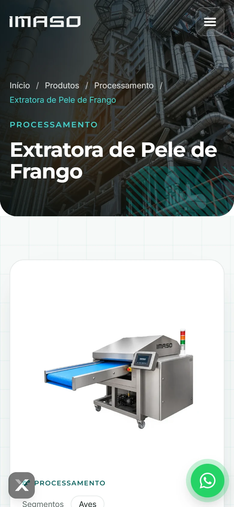 IMASO — Extratora de Pele de Frango · mobile