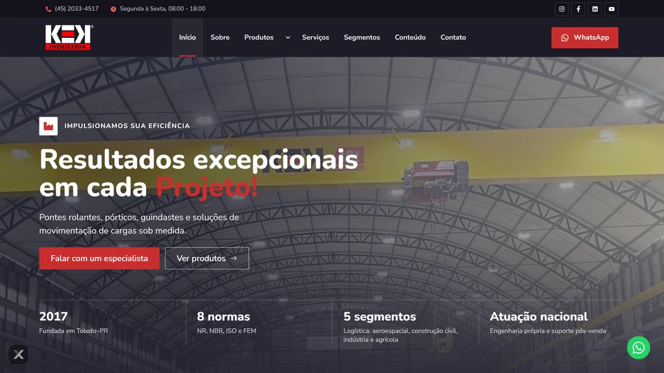 KEK Indústria — Página inicial · desktop