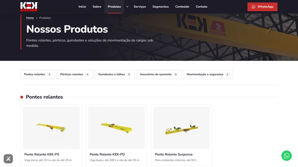KEK Indústria — Produtos · desktop
