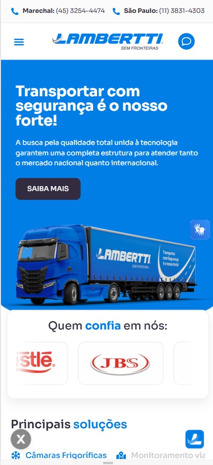 Lambertti Logística — Experiência mobile