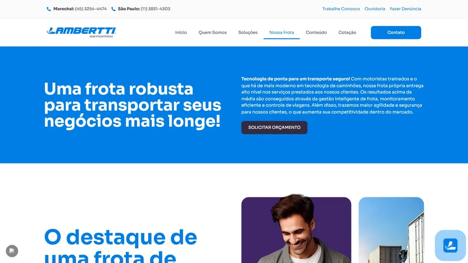 Lambertti Logística — Nossa frota · desktop