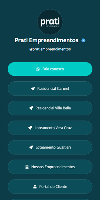 Página de links de Prati Empreendimentos