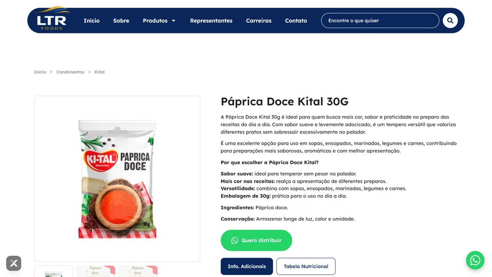 LTR Foods — Páprica Doce Kital 30g · desktop