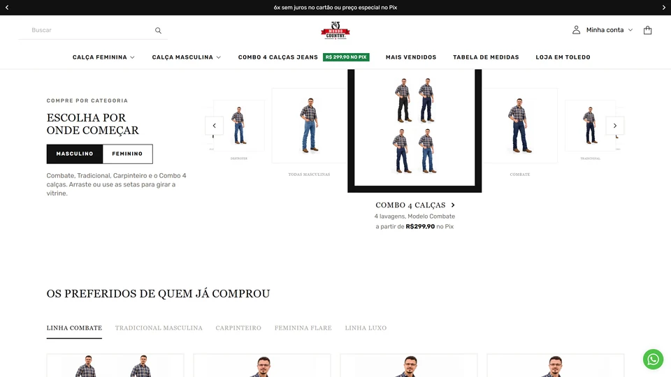 Mundo Country — Vitrine por linha · desktop
