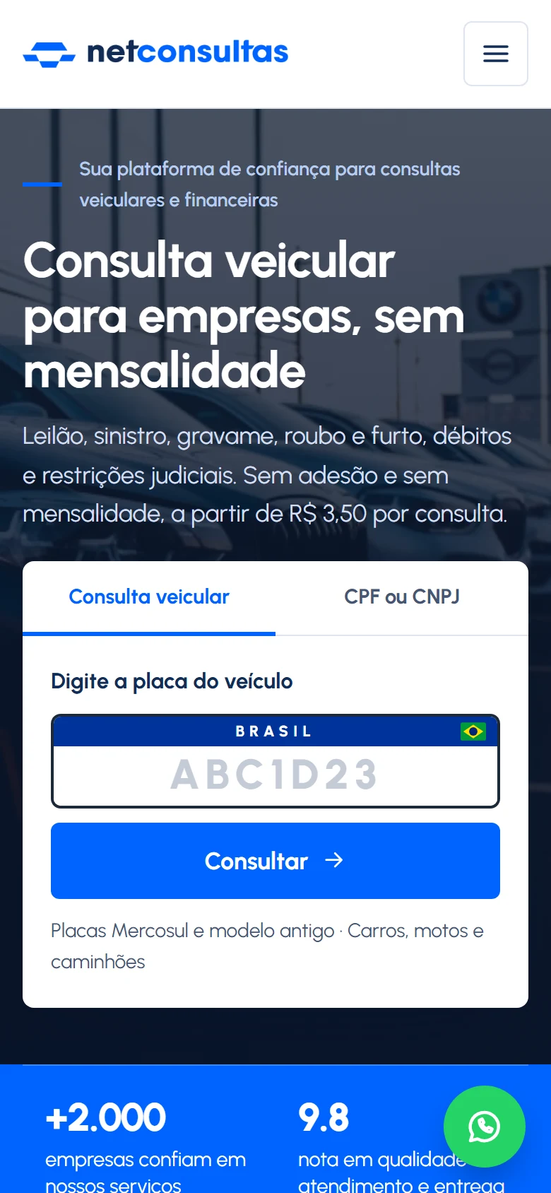 Net Consultas — Página inicial · mobile