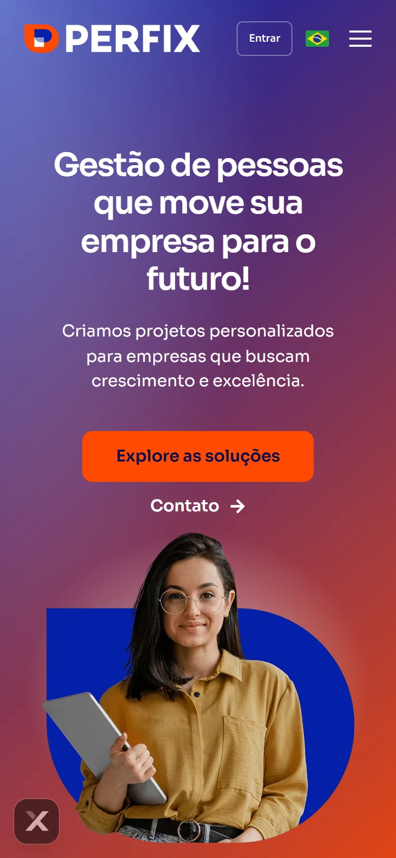 Perfix Consultoria — página inicial no celular