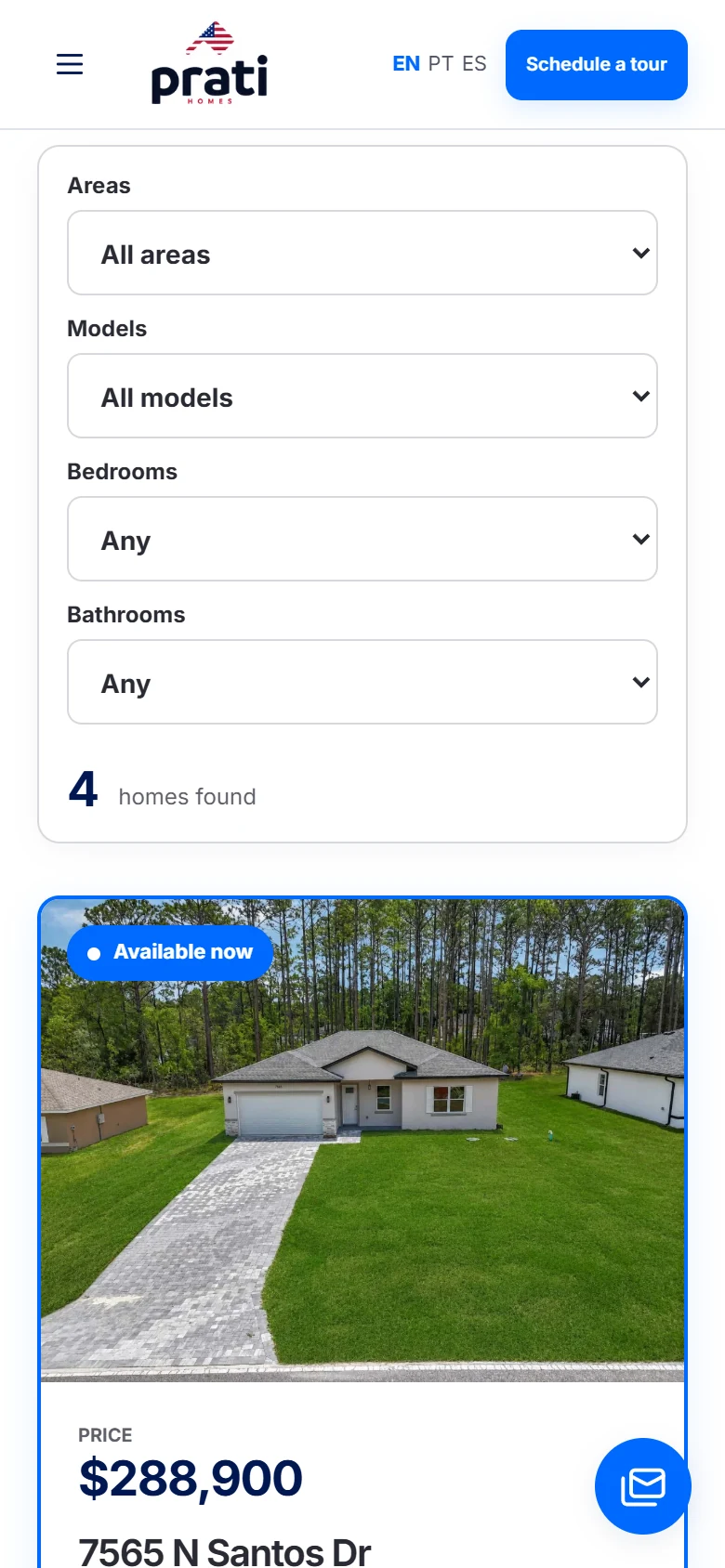 Prati Homes — Imóveis disponíveis · mobile