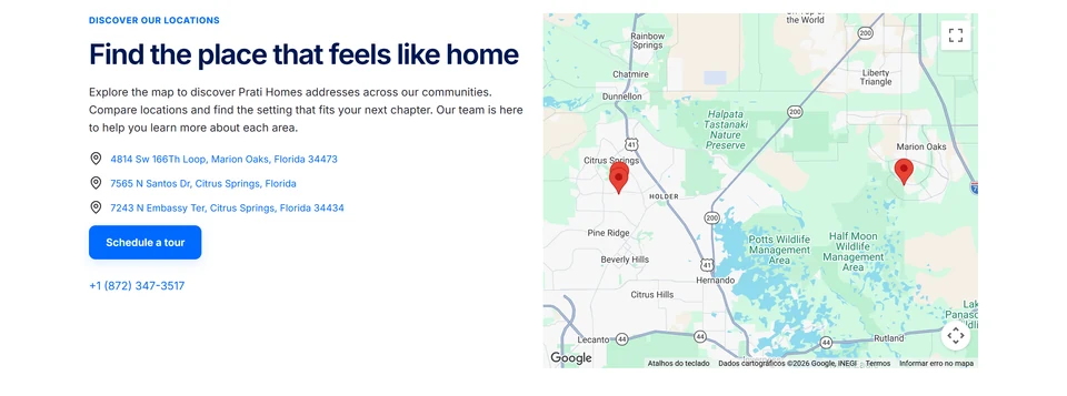 Prati Homes — Mapa dos endereços