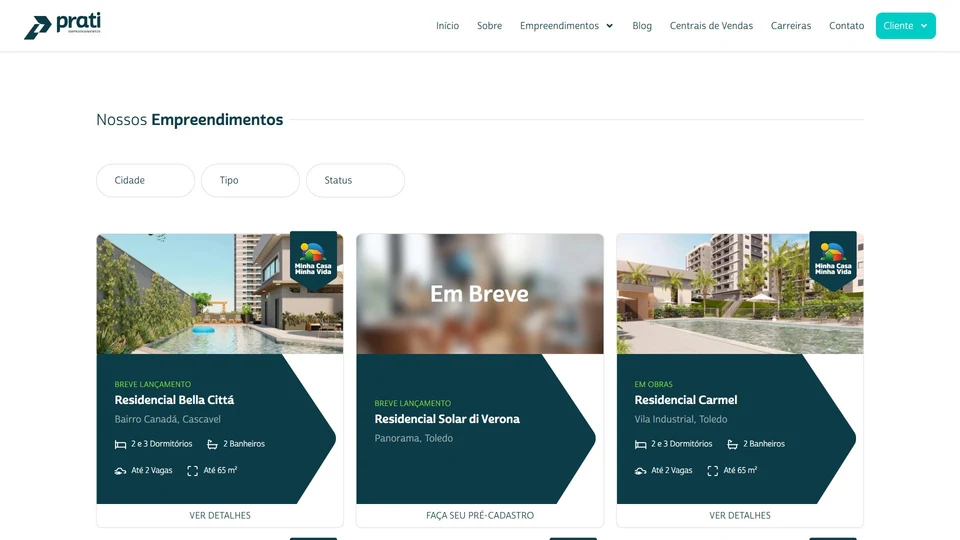 Prati Empreendimentos — Vitrine de empreendimentos com filtros · desktop