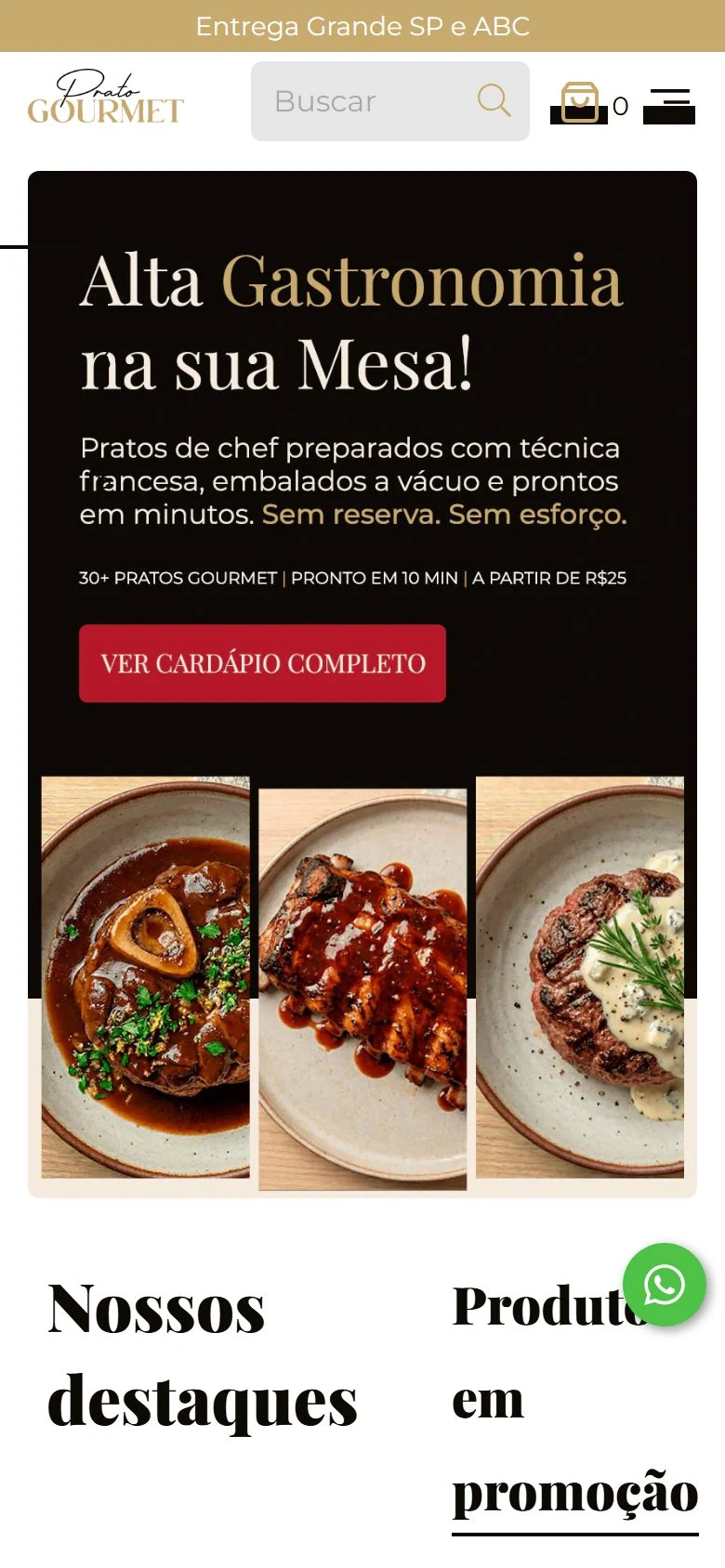 Prato Gourmet — Página inicial · mobile