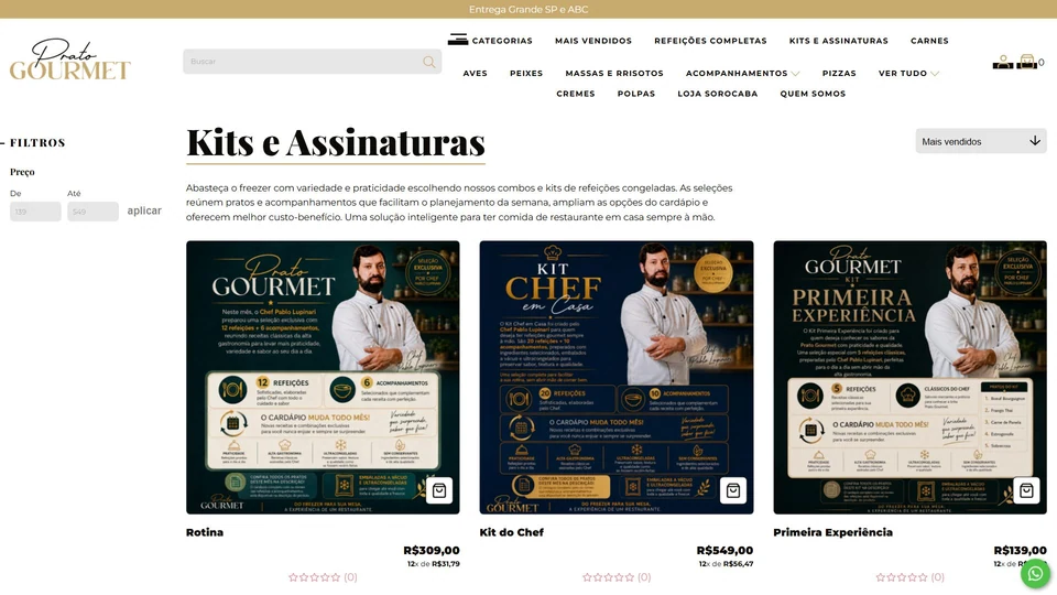 Prato Gourmet — Kits e assinaturas · desktop
