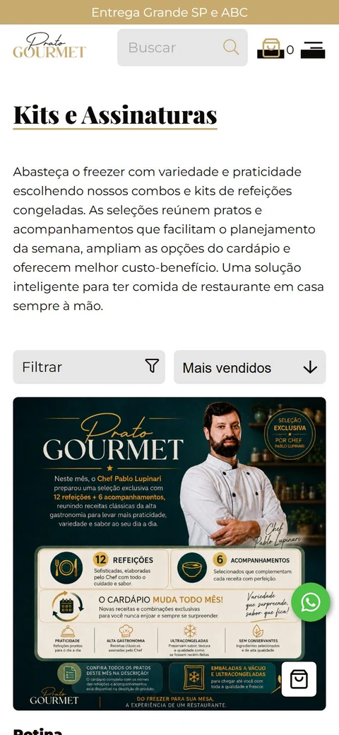 Prato Gourmet — Kits e assinaturas · mobile