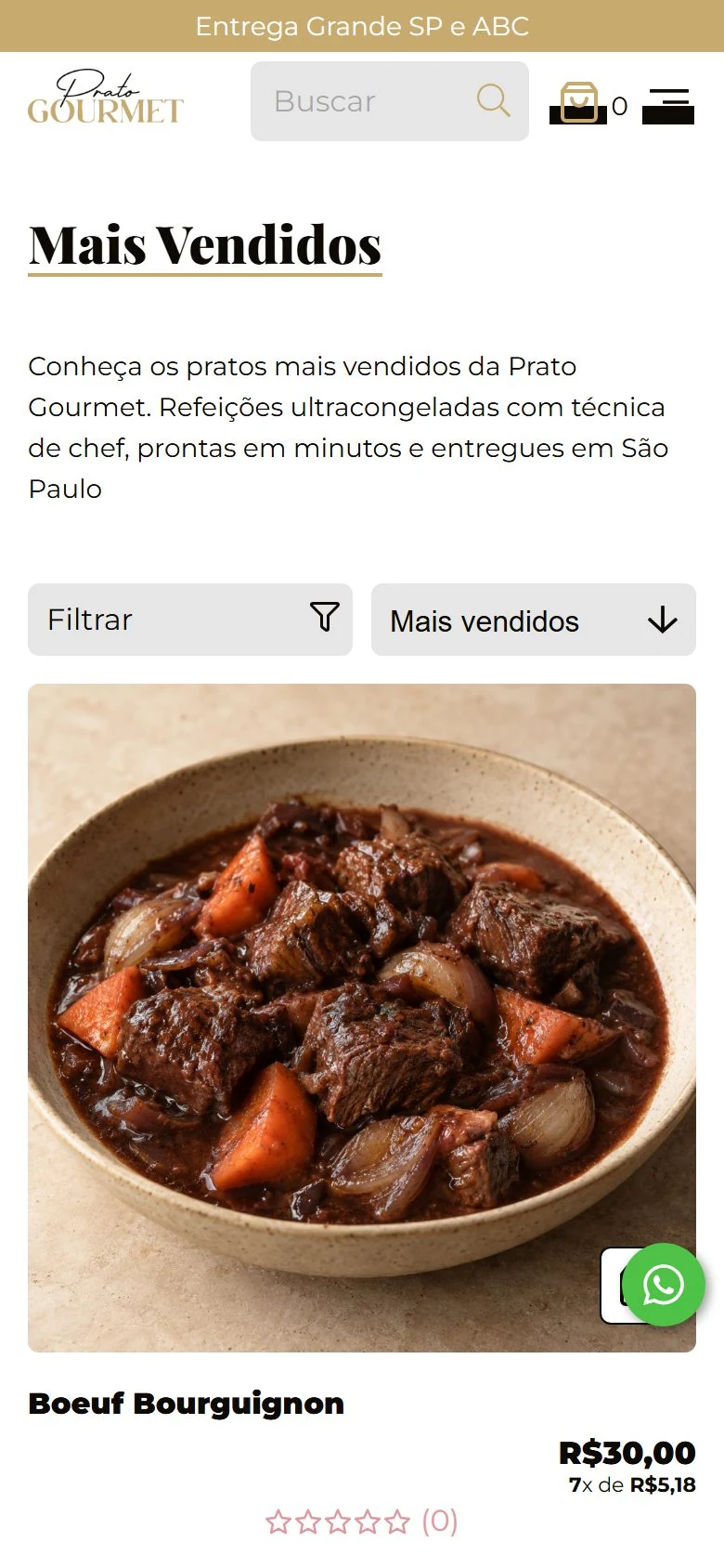 Prato Gourmet — Mais vendidos · mobile