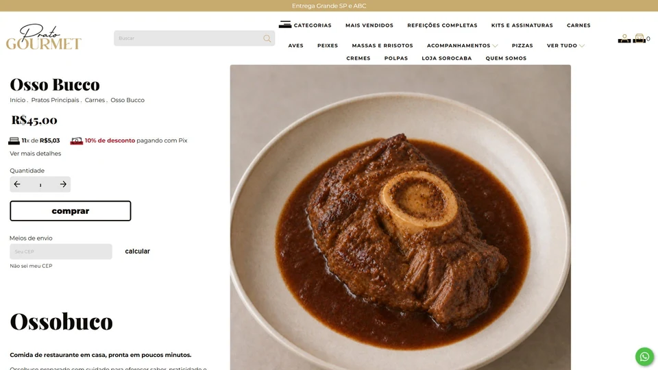Prato Gourmet — Página do prato · desktop
